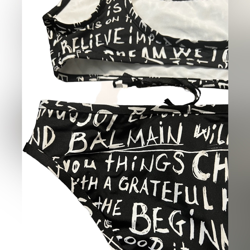 BALMAIN***Black/White Bikini Set***F36 US 4***$589 - Picture 5 of 5